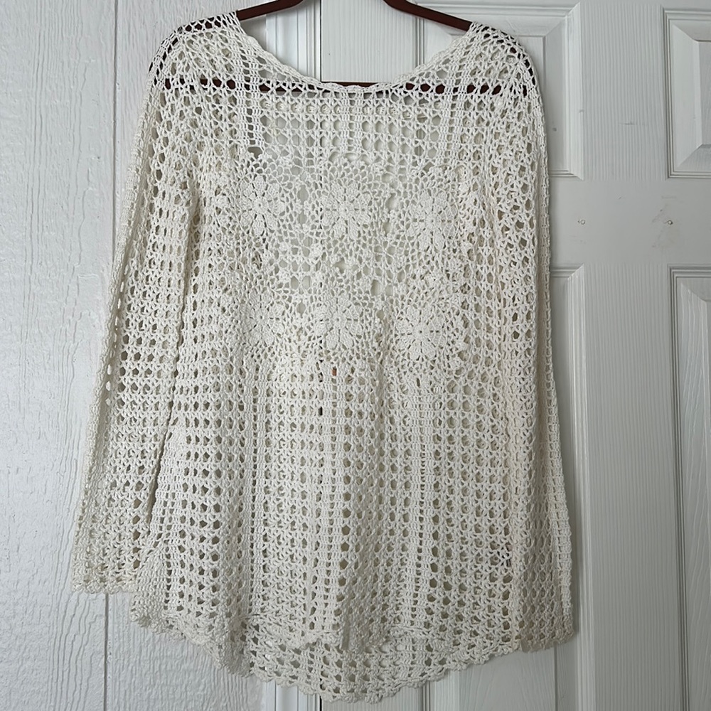 beautiful crochet Free People sweater